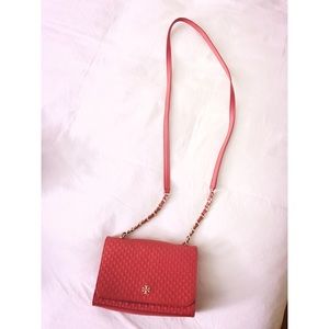 Tory Burch Marion Embossed Shrunken Shoulder Bag